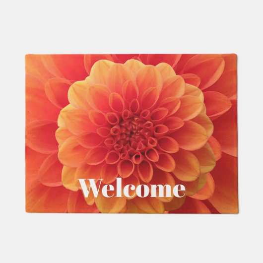 Orange Dahlia Fußmatte (Vorderseite)
