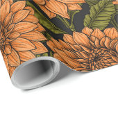Orange Dahlia Garden Geschenkpapier (Rolleneckpunkt)