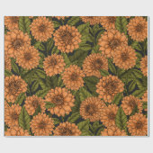 Orange Dahlia Garden Geschenkpapier (Flach)