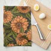 Orange Dahlia Garden Geschirrtuch (Viertel Falte)