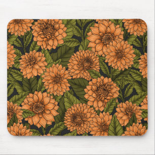 Orange Dahlia Garden Mousepad