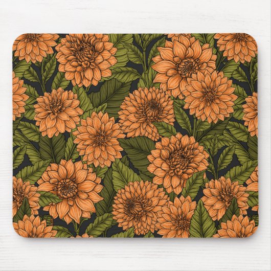 Orange Dahlia Garden Mousepad (Vorne)