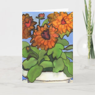 Orange Dahlia Greetings Card Karte