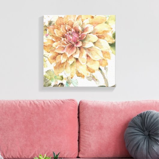 Orange Dahlia Leinwanddruck (Insitu (Wohnzimmer))