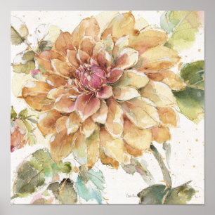 Orange Dahlia Poster