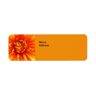 Orange Dahlia Rücksendeadressen-Aufklebers