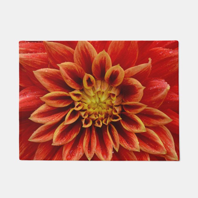 Orange dahlia Schönheit Fußmatte (Vorderseite)