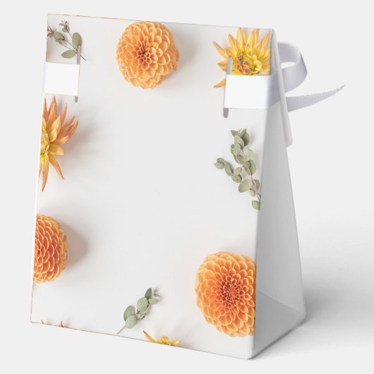Orange Dahlia Wedding Favor Boxes Geschenkschachtel (Rückseite)