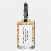 Orange Dahlie Gepäckanhänger (Rückseite vertikal)