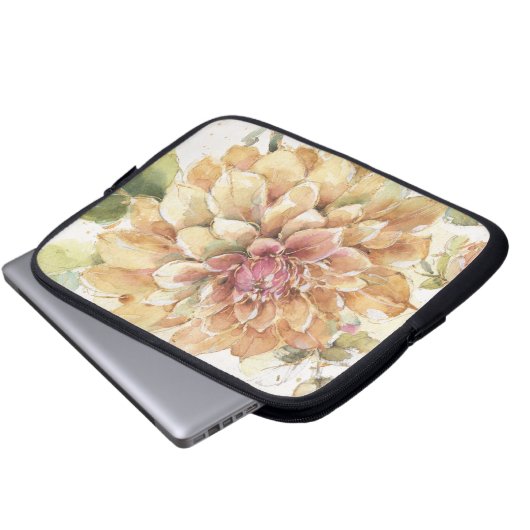 Orange Dahlie Laptopschutzhülle (Vorne Knopf)