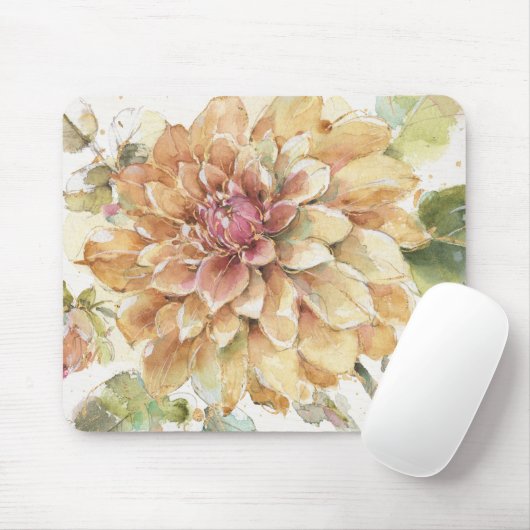 Orange Dahlie Mousepad (Mit Mouse)