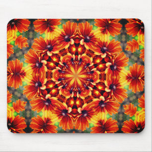 Orange Daisies Abstrakte Blume Art Mousepad