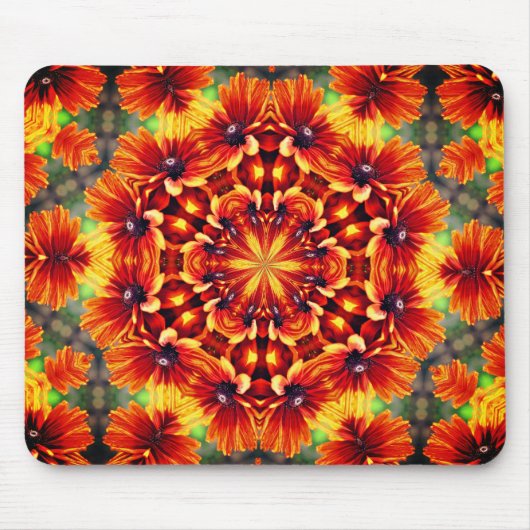 Orange Daisies Abstrakte Blume Art Mousepad (Vorne)
