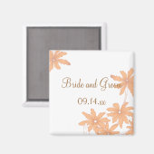 Orange Daisies auf White Wedding Magnet (Vorderseite/Rückseite)