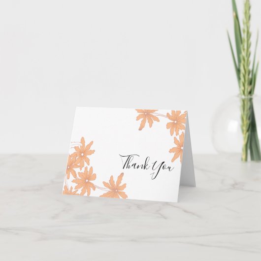 Orange Daisies on White Vielen Dank Dankeskarte (Vorderseite)