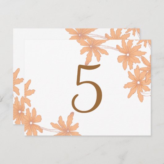 Orange Daisies Tischnummer (Vorne/Hinten)