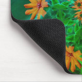 Orange Daisy Abstrakte Blume Kunst, Kultur Mousepad (Ecke)