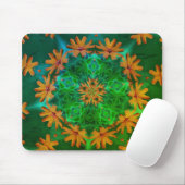Orange Daisy Abstrakte Blume Kunst, Kultur Mousepad (Mit Mouse)