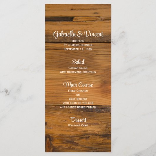 Orange Daisy and Horseshoe Country Wedding Menu Menükarte (Rückseite)