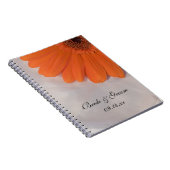 Orange Daisy and White Satin Wedding Notizblock (Rechte Seite)