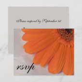 Orange Daisy and White Satin Wedding RSVP Card Karte (Vorne/Hinten)