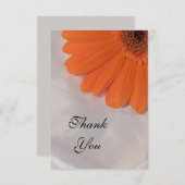 Orange Daisy auf White Satin Flat Danke, Anmerkung Mitteilungskarte (Vorne/Hinten)