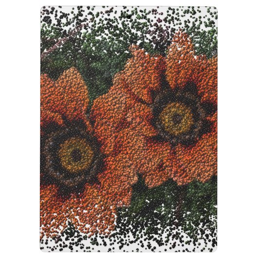 Orange Daisy Balls Clipboard Klemmbrett (Rückseite)
