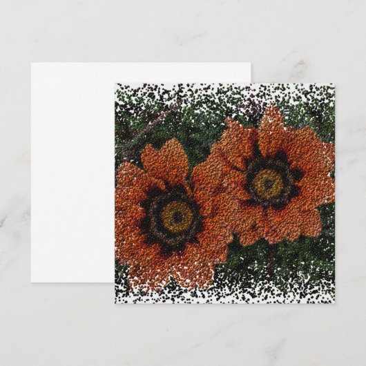 Orange Daisy Balls Flat Card (Vorne/Hinten)