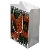 Orange Daisy Balls Geschenktasche Mittlere Geschenktüte (Rückseite Schrägansicht)