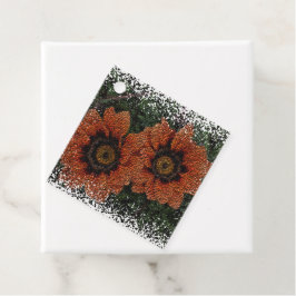 Orange Daisy Balls Gift Tags Geschenkanhänger