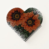 Orange Daisy Balls Heart Shaped Spiral Notebook Notizblock (Rückseite)