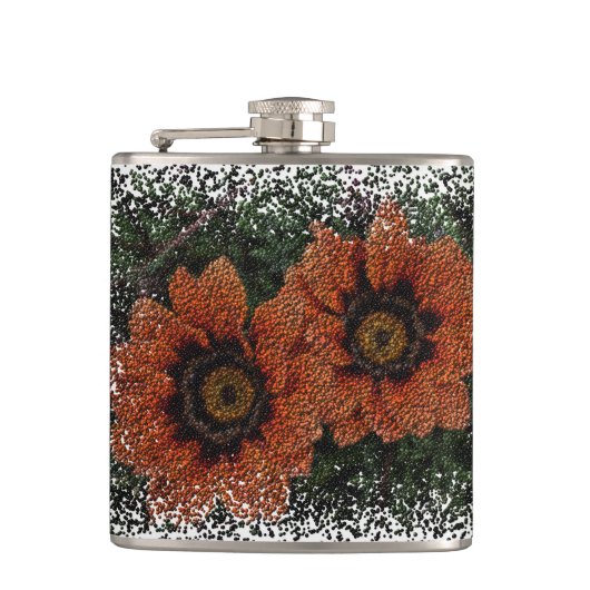 Orange Daisy Balls Hip Flask Flachmann (Vorderseite)
