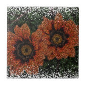 Orange Daisy Balls Keramik Tile Fliese (Vorderseite)