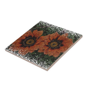 Orange Daisy Balls Keramik Tile Fliese