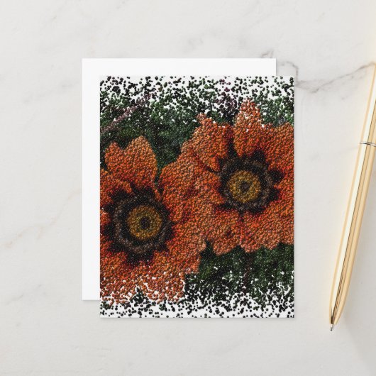 Orange Daisy Balls Paper Sheet (Vorderseite/Rückseite Beispiel)