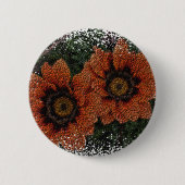 Orange Daisy Balls Round Abzeichen Button (Vorderseite)