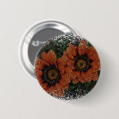 Orange Daisy Balls Round Abzeichen Button (Vorne & Hinten)