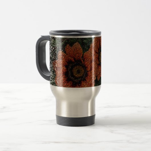 Orange Daisy Balls Thermische Tasse (Vorderseite Links)