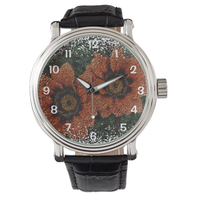 Orange Daisy Balls Watch Armbanduhr (Vorderseite)