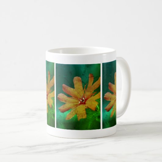Orange Daisy Blume Abstrakt erschüttert Kaffeetasse (VorderseiteRechts)