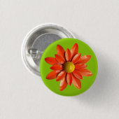 Orange Daisy Blume - Blumensommer Dekoration Button (Vorne & Hinten)