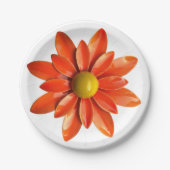 Orange Daisy Blume Florenz Pappteller (Vorderseite)