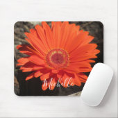 Orange Daisy Blume Foto Name Mousepad (Mit Mouse)