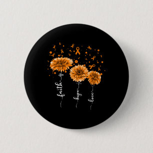 Orange Daisy Blume Leukämie Bewusstsein Button