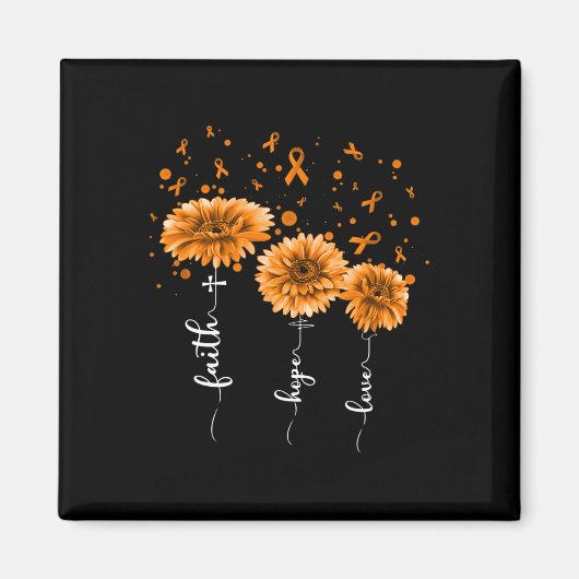 Orange Daisy Blume Leukämie Bewusstsein Magnet (Vorne)
