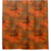 Orange Daisy Blume Natur Kunstmuster Duschvorhang (Vorderseite)