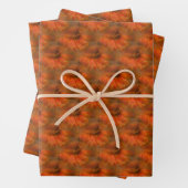 Orange Daisy Blume Natur Kunstmuster Geschenkpapier Set (Beispiel)