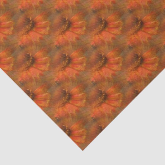 Orange Daisy Blume Natur Kunstmuster Seidenpapier (Ausschnitt)