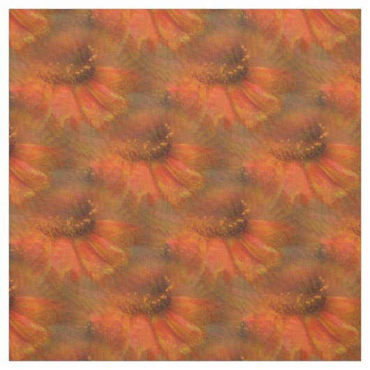 Orange Daisy Blume Natur Kunstmuster Stoff (Muster)