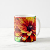 Orange Daisy Blume Personalisiert Kaffeetasse (VorderseiteRechts)